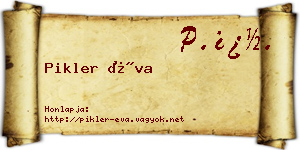Pikler Éva névjegykártya