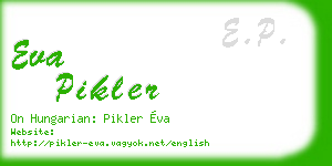 eva pikler business card